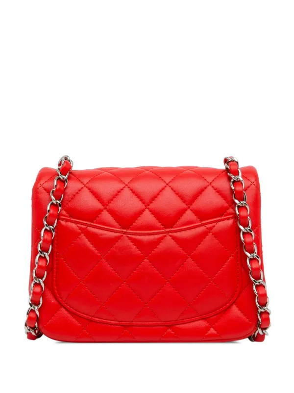 Chanel square mini red sale