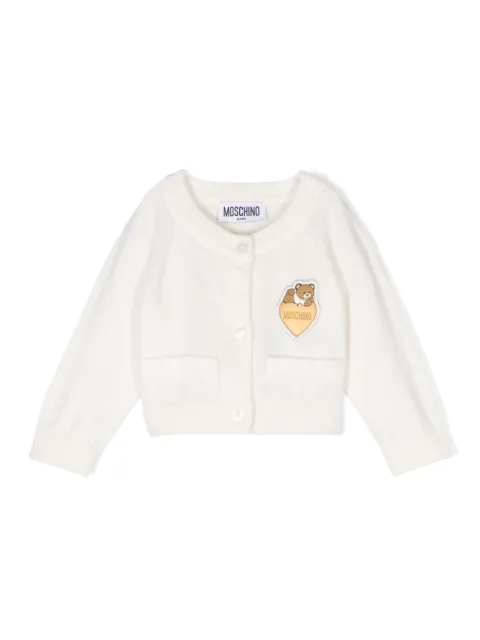 Moschino Kids logo-patch cardigan