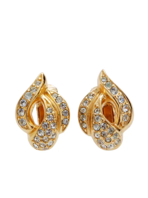 Christian Dior Pre-Owned rhinestone-embellished clip-on earrings