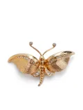 Christian Dior Pre-Owned butterfly rhinestone-embellished brooch - Gold