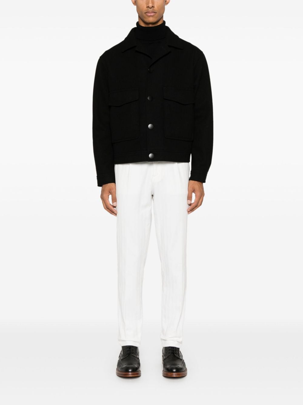 Shop Tagliatore Amir Shirt Jacket In Black