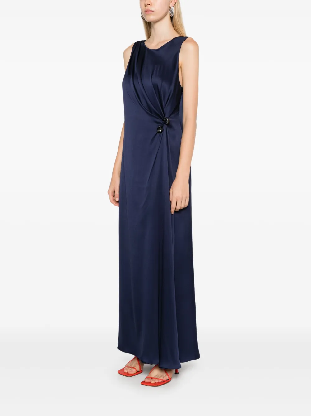 Giorgio Armani Maxi-jurk met stras detail Blauw