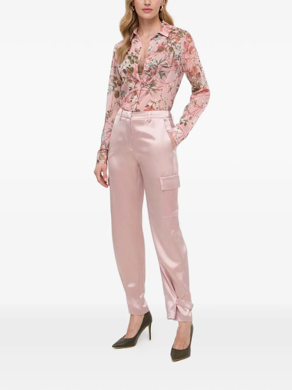 GUESS USA Cargo broek met gespafwerking - Roze