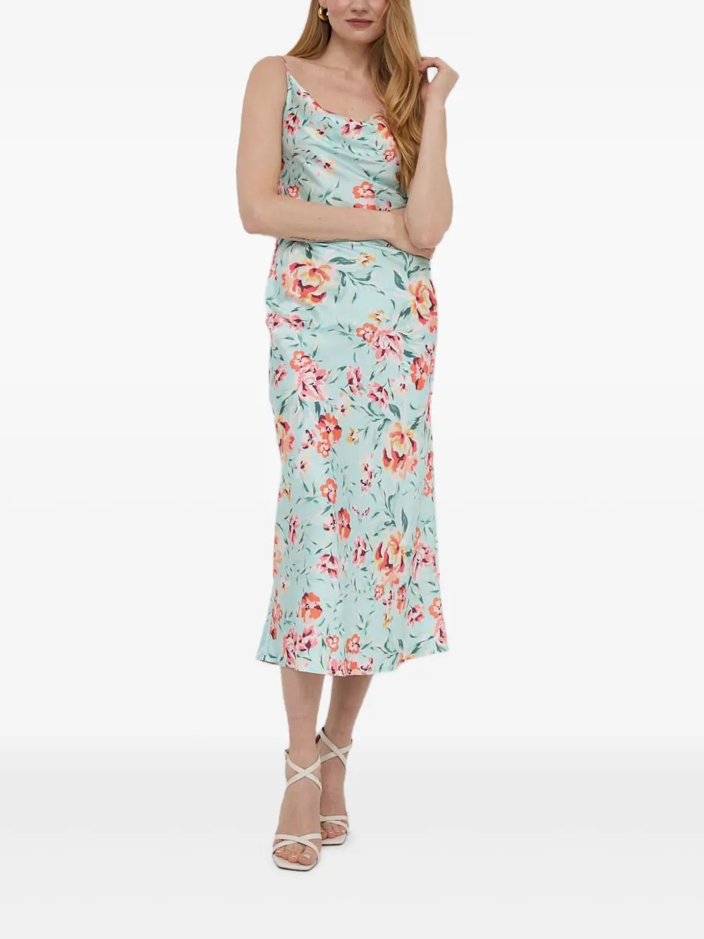 Guess Usa Floral-print Midi Dress In Multi