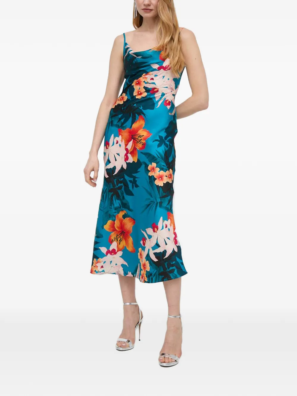 GUESS USA Midi-jurk met bloemenprint - Blauw