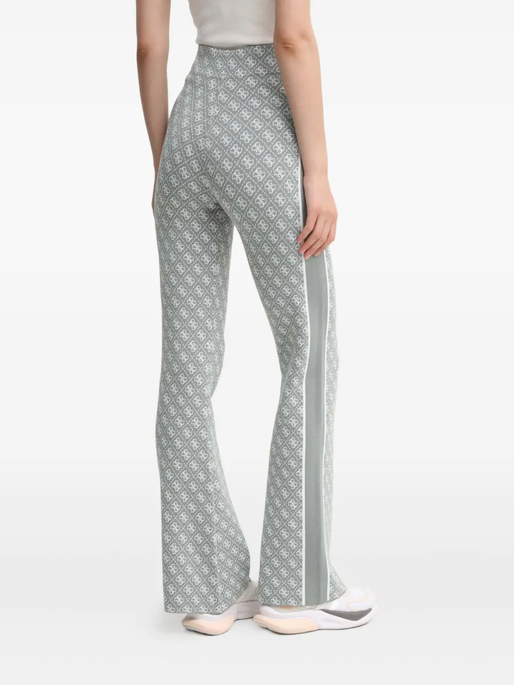 Guess Usa 4g-pattern Side-stripe Trousers In Gray