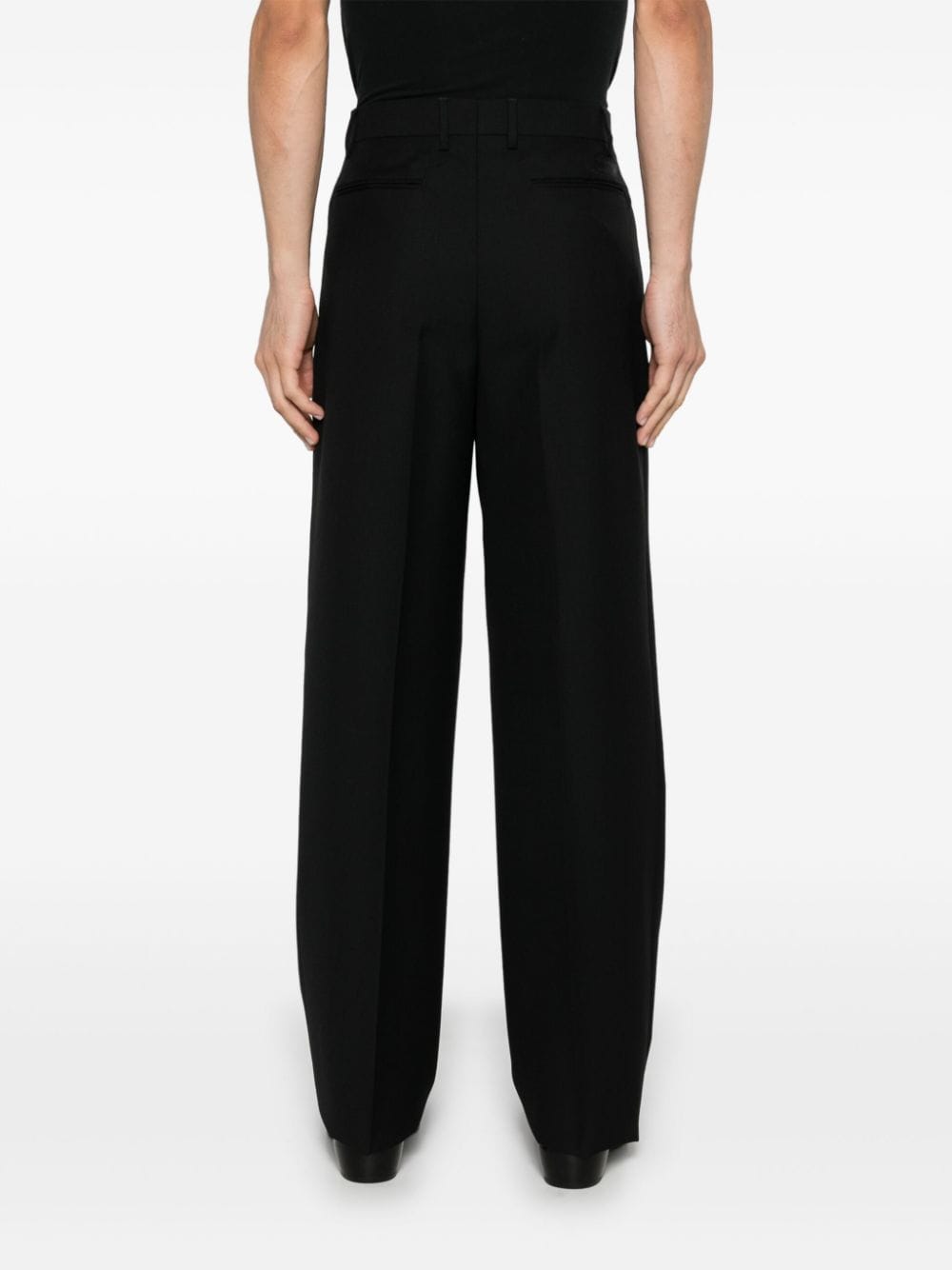 Shop Versace Straight-leg Trousers In Black