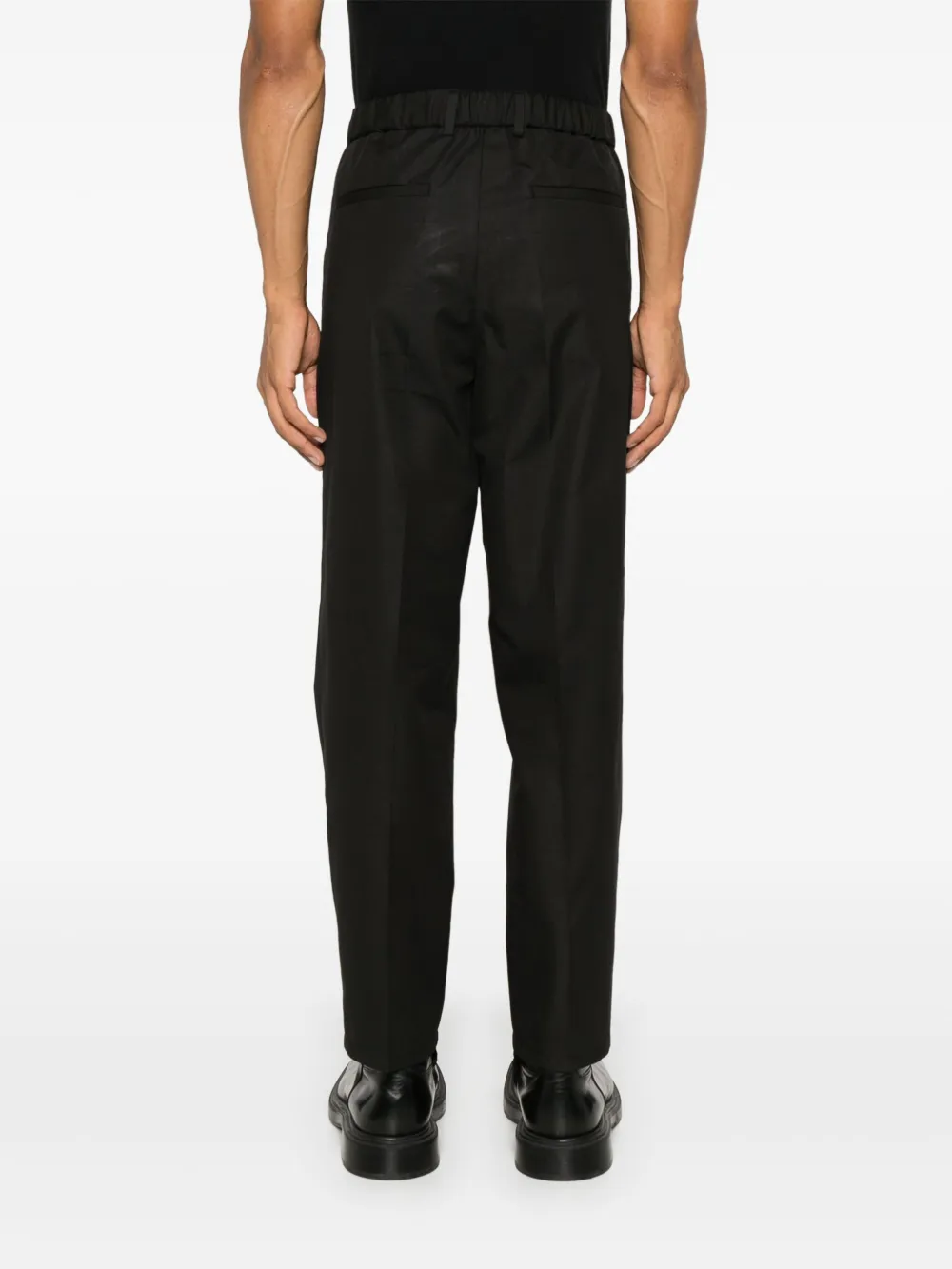 Jil Sander Broek met toelopende pijpen Zwart