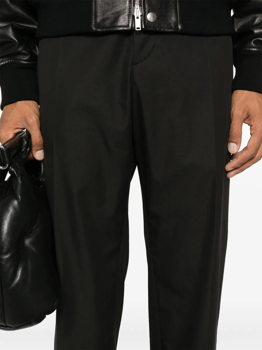 Jil Sander Broek met toelopende pijpen Zwart