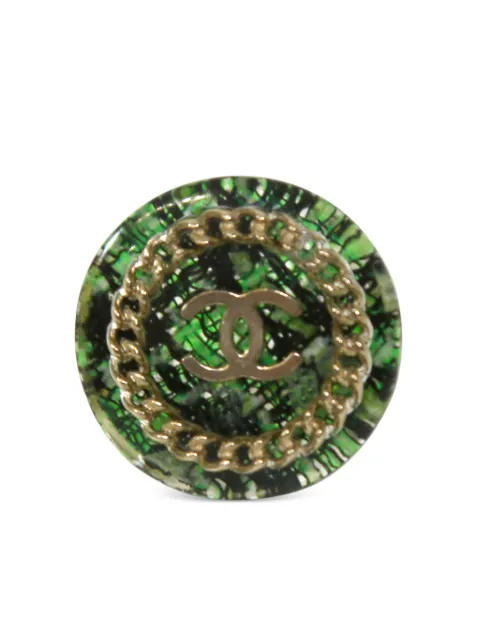 CHANEL Pre-Owned CC tweed ring