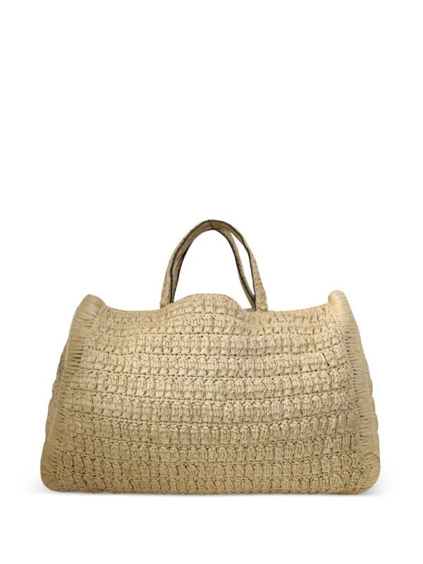 Valentino Garavani Pre-Owned Crochet Tote Bag | Neutrals | FARFETCH