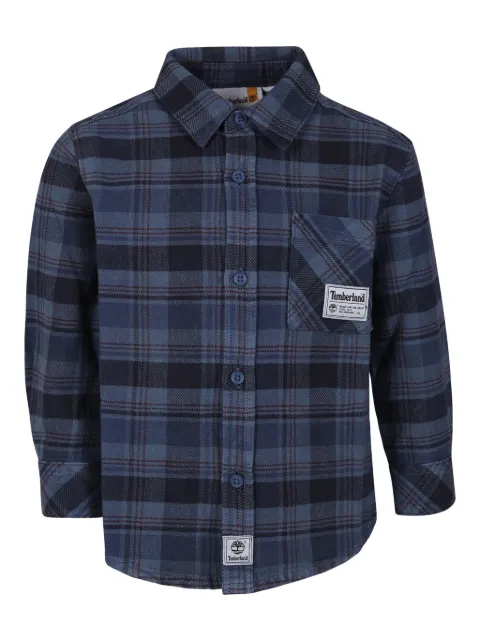 Timberland Kids logo-appliqué check-pattern shirt 