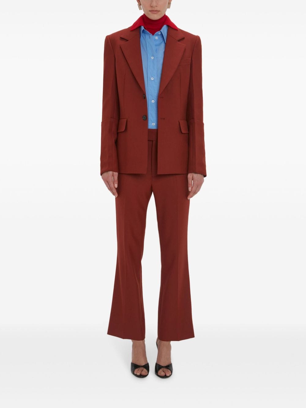 Shop Victoria Beckham Panelled Blazer In Orange