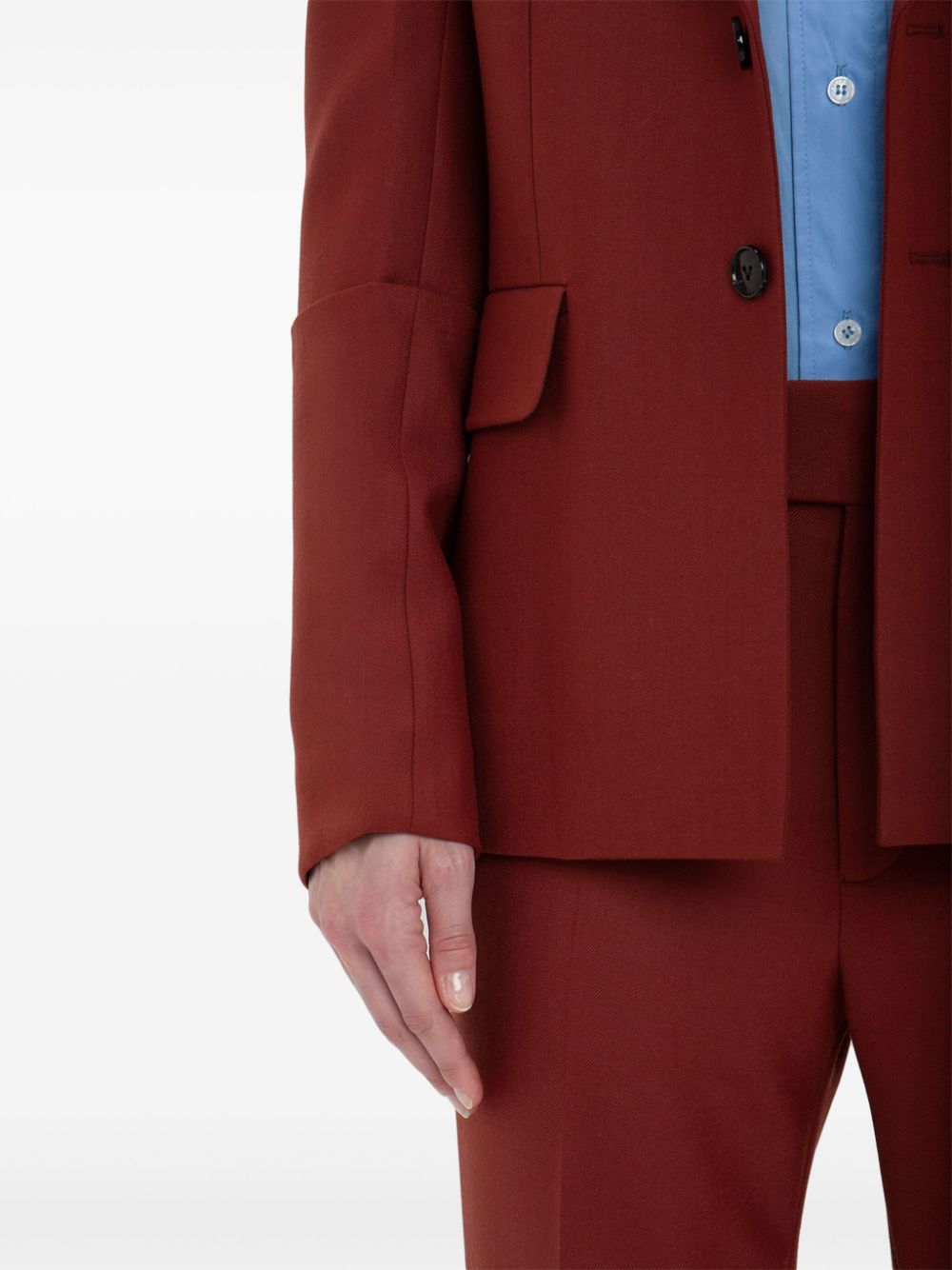 Shop Victoria Beckham Panelled Blazer In Orange