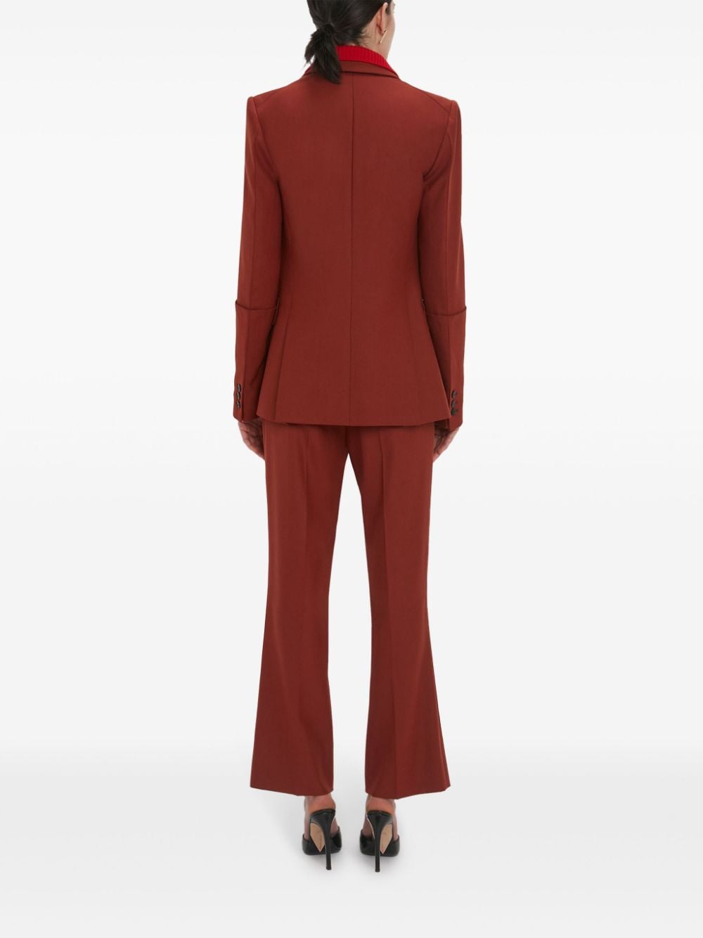 Shop Victoria Beckham Panelled Blazer In Orange