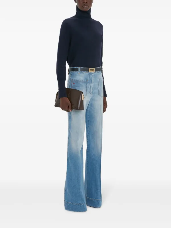 【関税込み】 Victoria Beckham★Alina ハイウエスト ジーンズ Alina High Waisted Jean In Worn Blue Wash | Designer Jeans