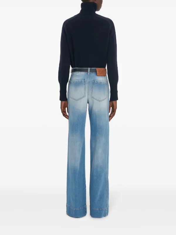 デニム・ジーパン Victoria Beckham ALINA JEANS Alina High Waisted Jean In Mid Blue | Designer Jeans