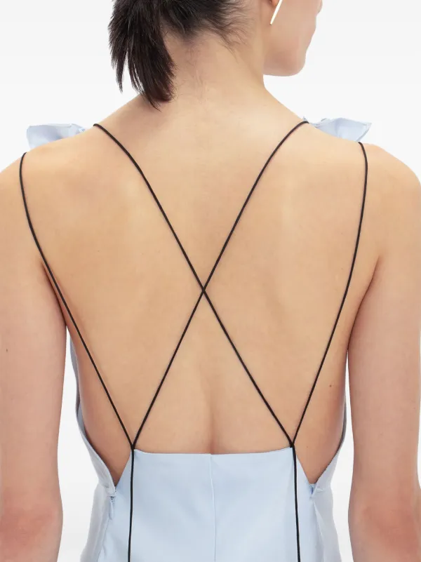 Victoria Beckham gathered-detail Gown | Blue | FARFETCH