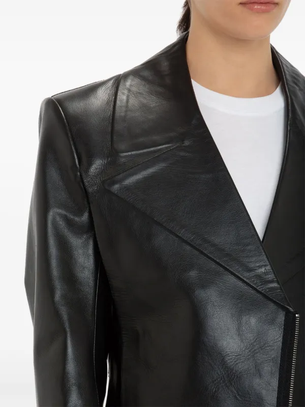 Victoria Beckham レザーライダースジャケット | ブラック | FARFETCH JP