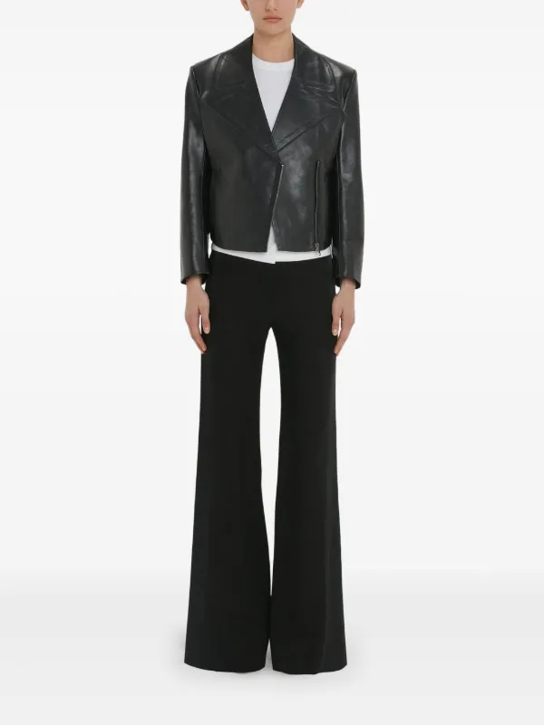 【Victoria Beckham】ブラック◆ラムスキン◆レザージャケット Victoria Beckham レザーライダースジャケット | ブラック