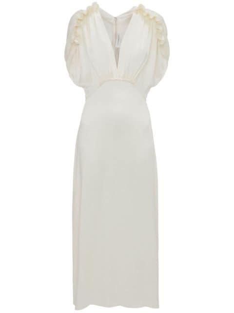 Victoria Beckham ruffled V-neck midi dress