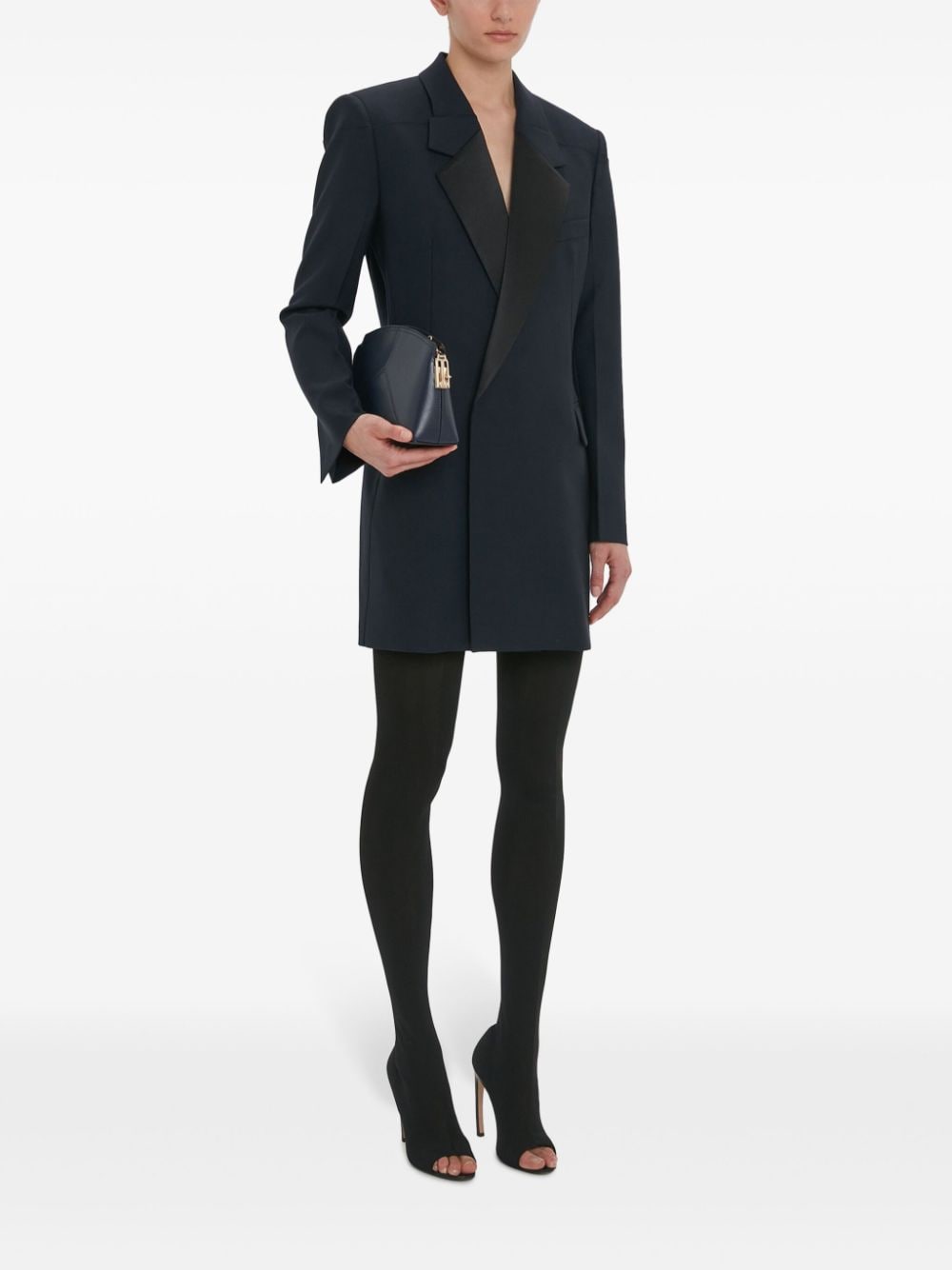 Victoria Beckham fold-shoulder blazer mini dress - Blauw