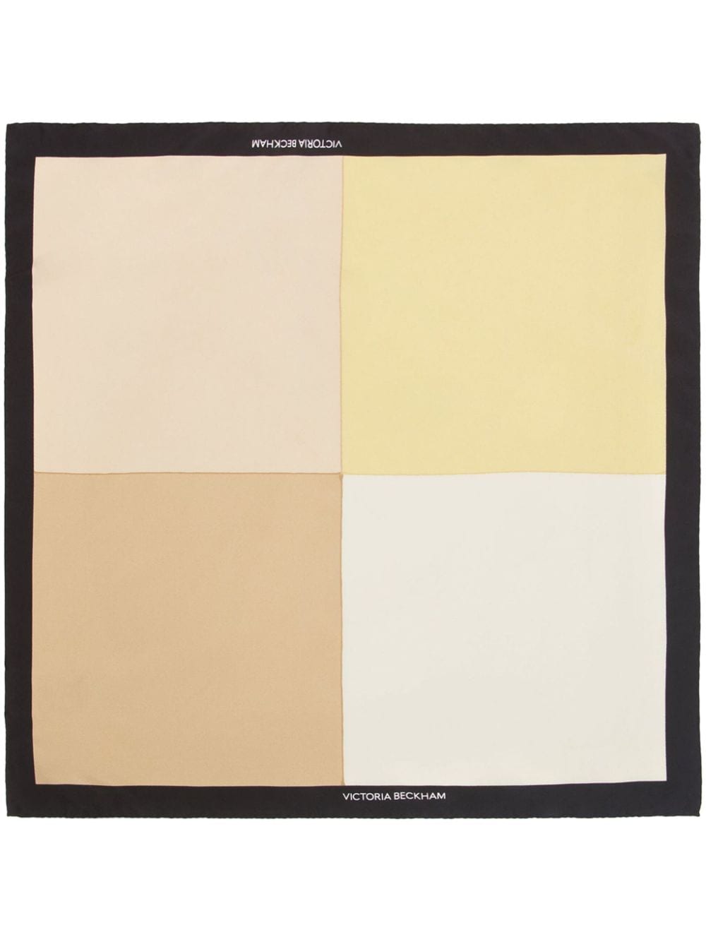 Shop Victoria Beckham Colour Block-print Silk Scarf In Neutrals