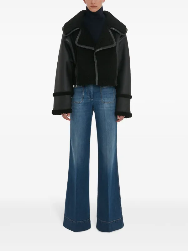 【Victoria Beckham】ブラック◆ラムスキン◆レザージャケット Victoria Beckham レザージャケット | ブラック | FARFETCH JP