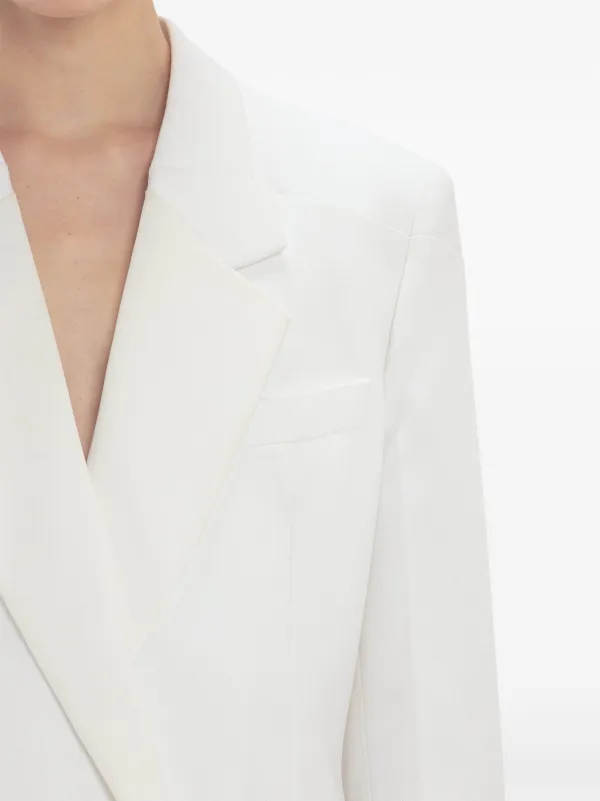 Victoria Beckham fold-shoulder Blazer Mini Dress | White
