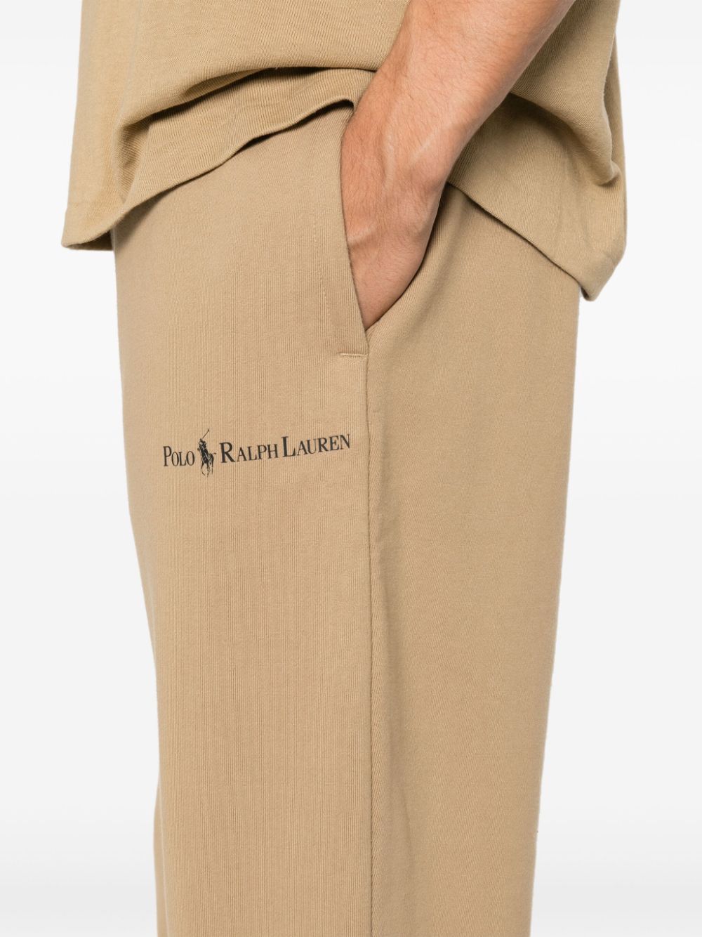 Shop Polo Ralph Lauren Logo-print Track Pants In Neutrals