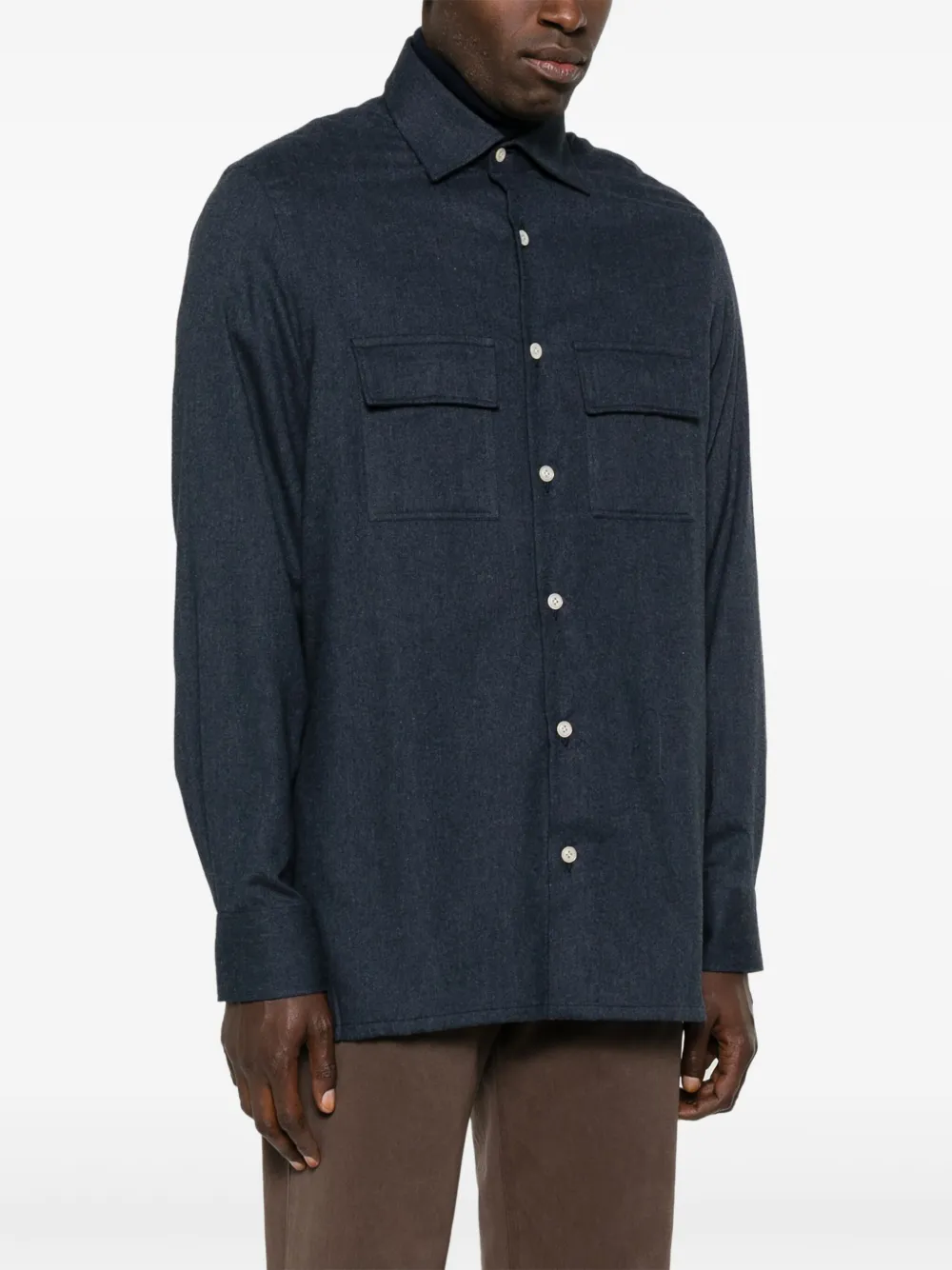 Kiton Katoenen overhemd Blauw