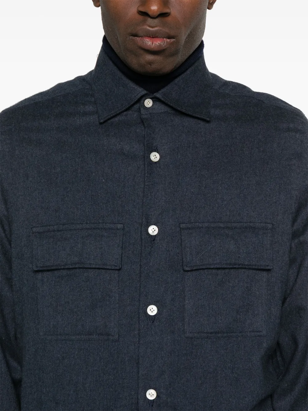 Kiton Katoenen overhemd Blauw