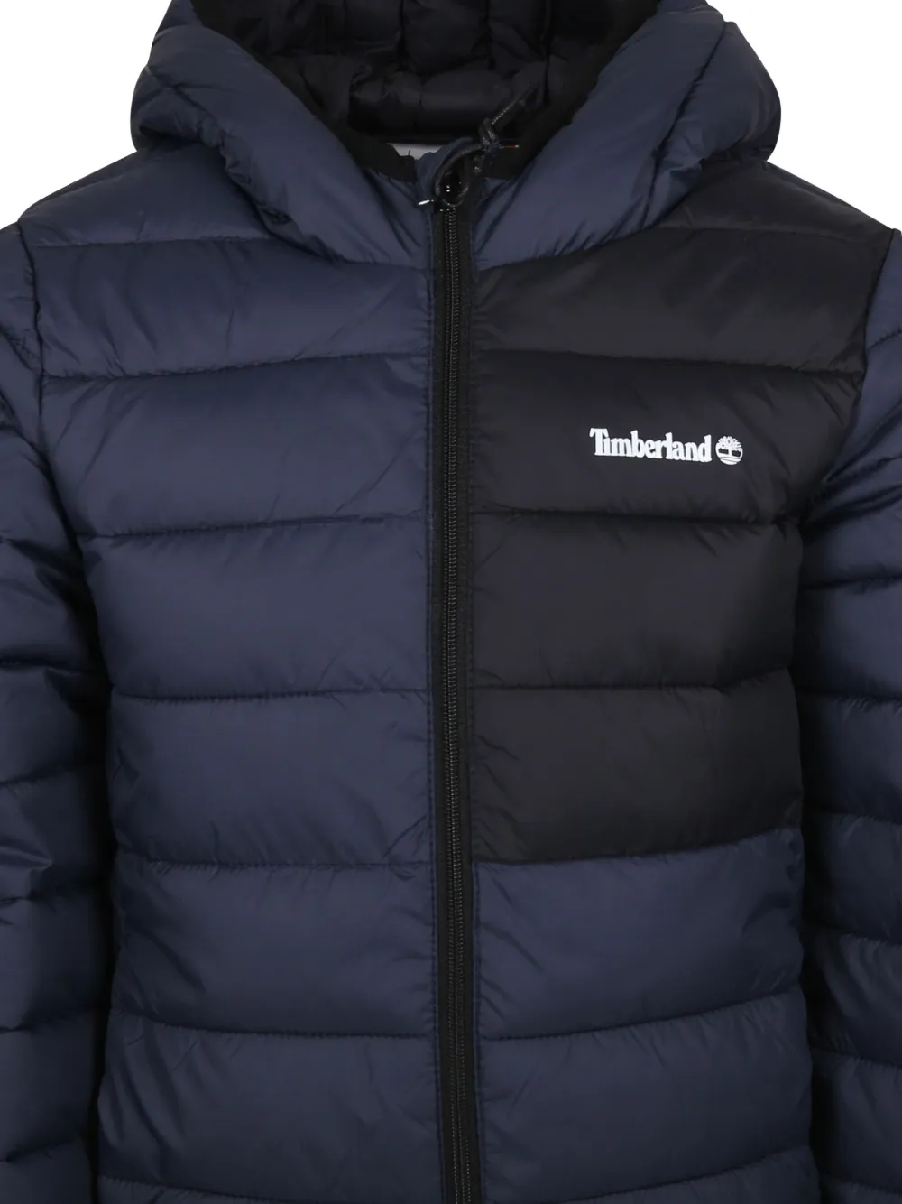 Timberland Kids Gewatteerd jack met logoprint Blauw
