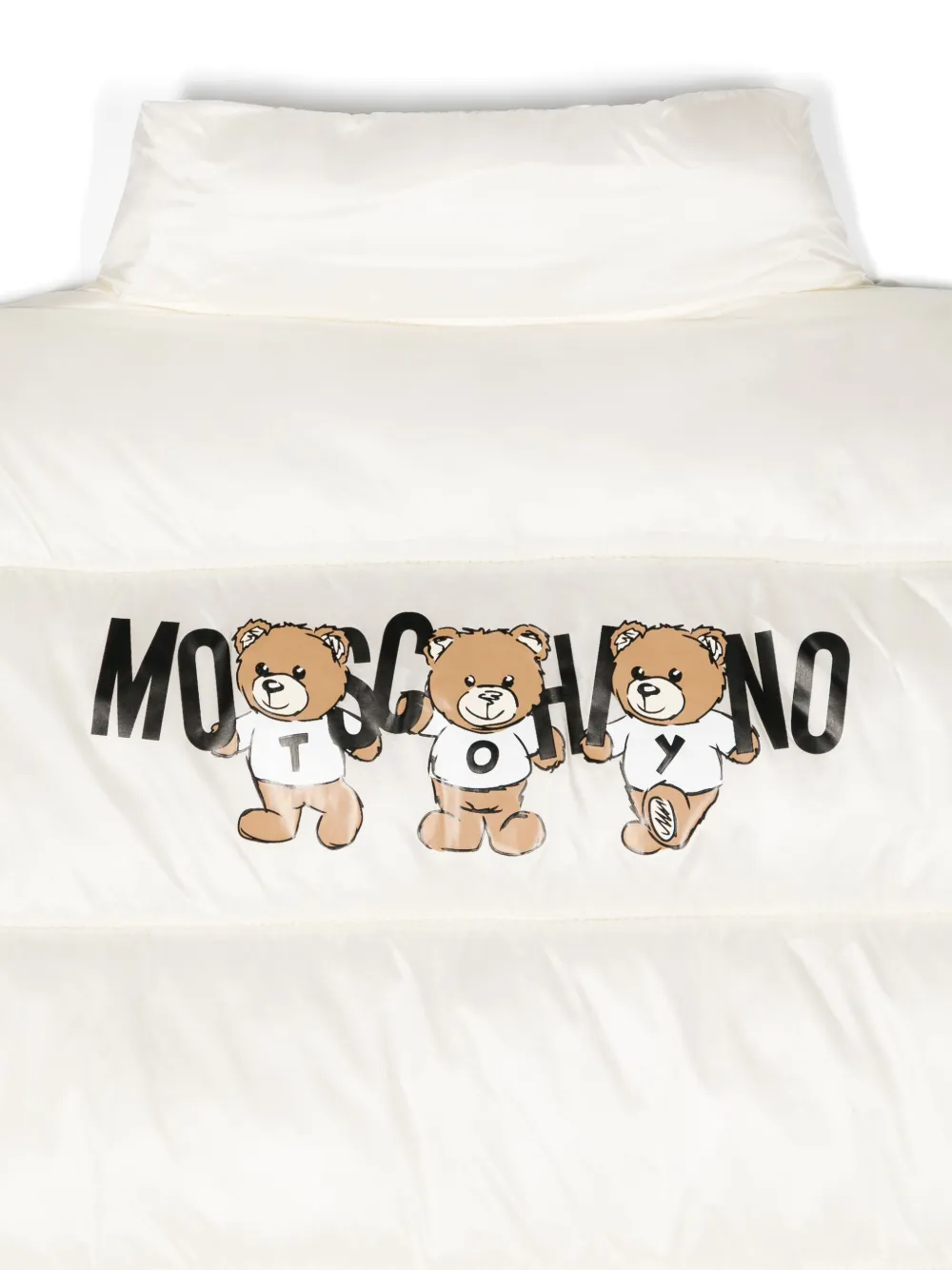 Moschino Kids Bodywarmer met logoprint Wit