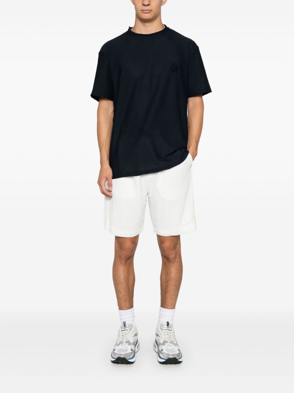 Giorgio Armani flocked-logo shorts - Wit