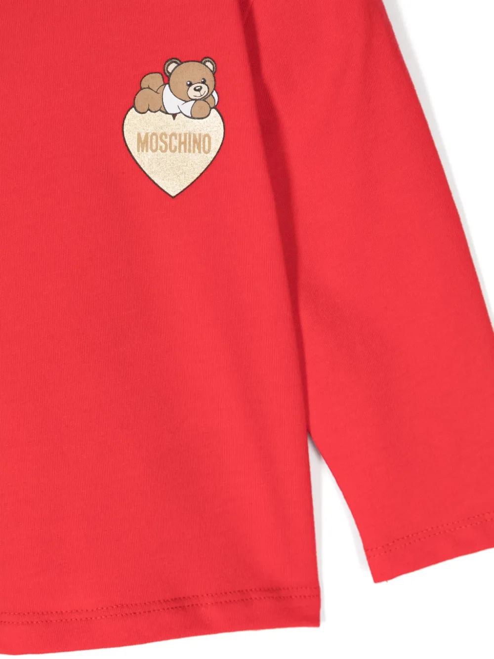 Moschino Kids T-shirt met logoprint Rood