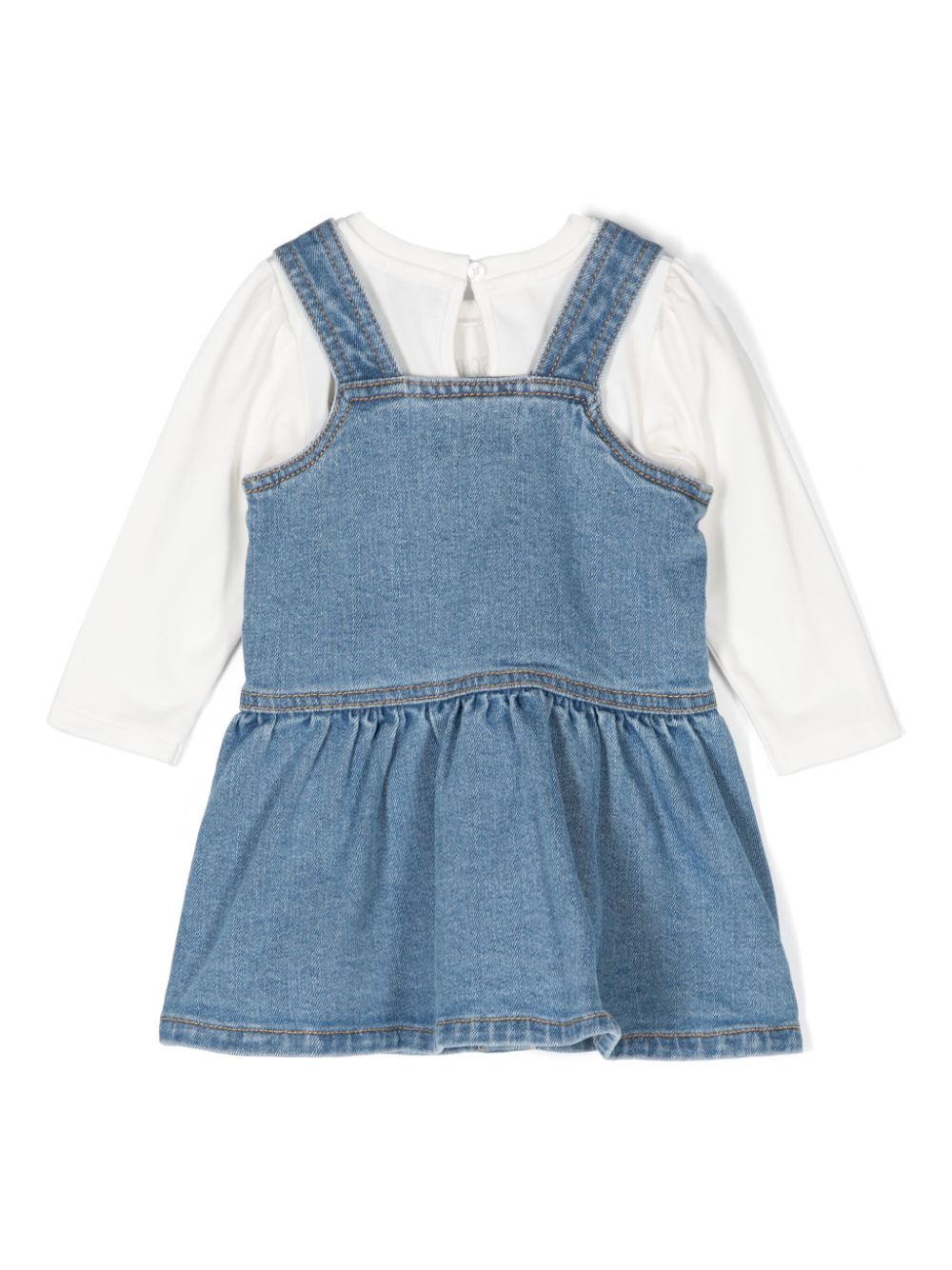 Moschino Kids Jurk set met teddybeerpatroon - Blauw