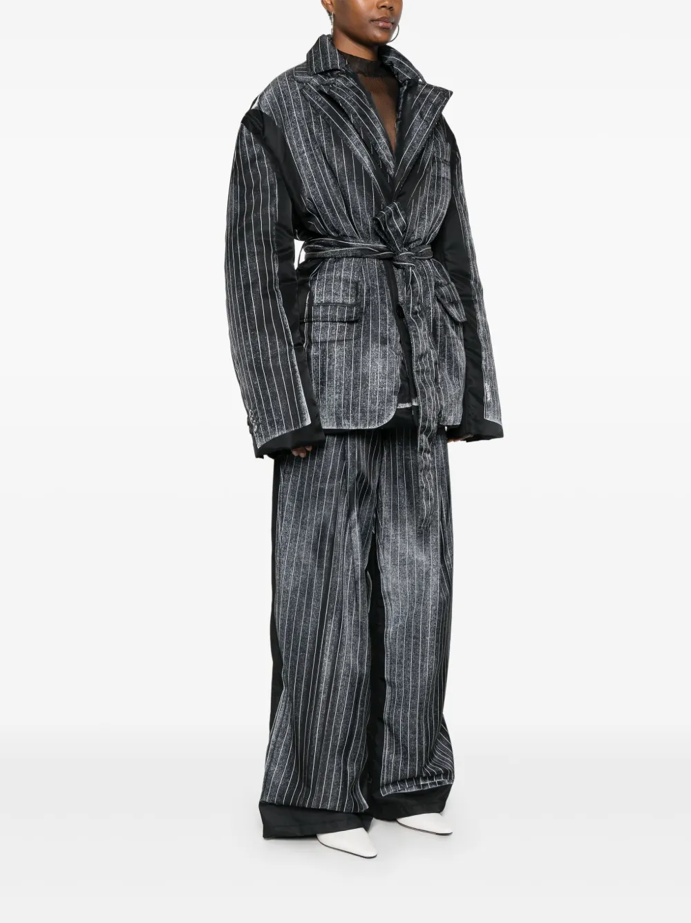Jean Paul Gaultier Trompe-l'Oeil gewatteerd jack Zwart