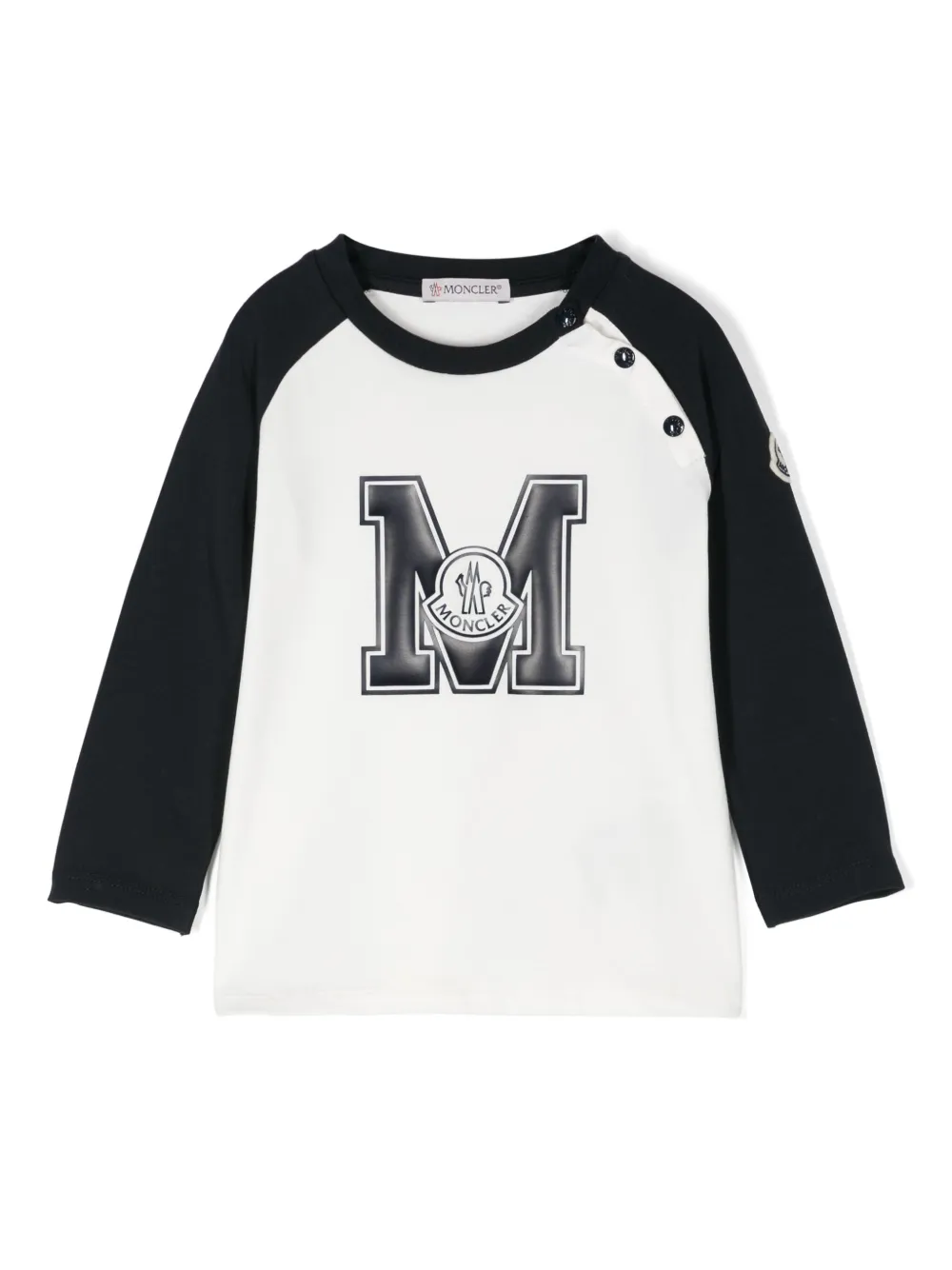 Moncler Enfant Katoenen T-shirt met rubberen logo Wit