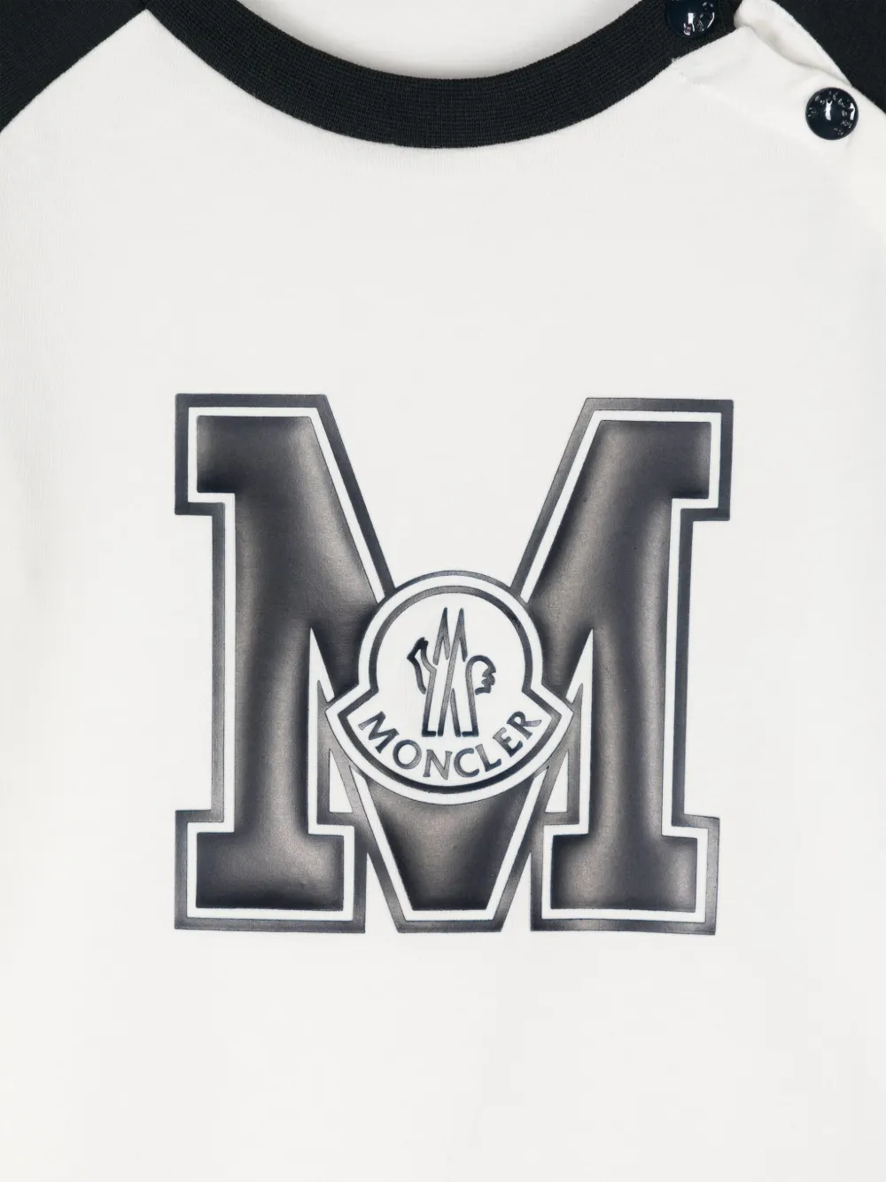 Moncler Enfant Katoenen T-shirt met rubberen logo Wit