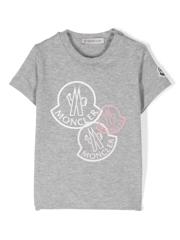 Moncler Enfant logo-print T-shirt Grey FARFETCH IN