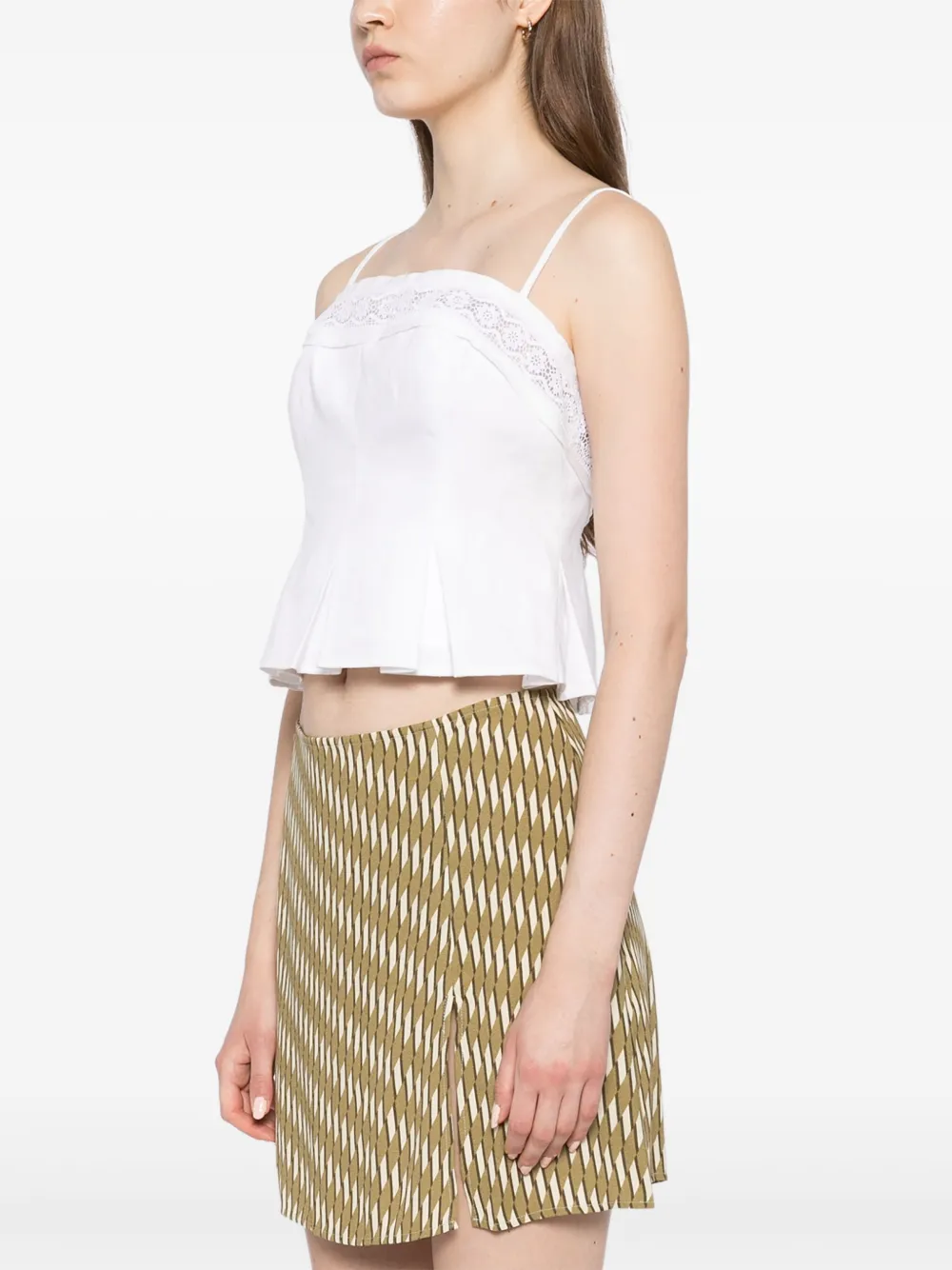 Reformation Meryl linnen top Wit