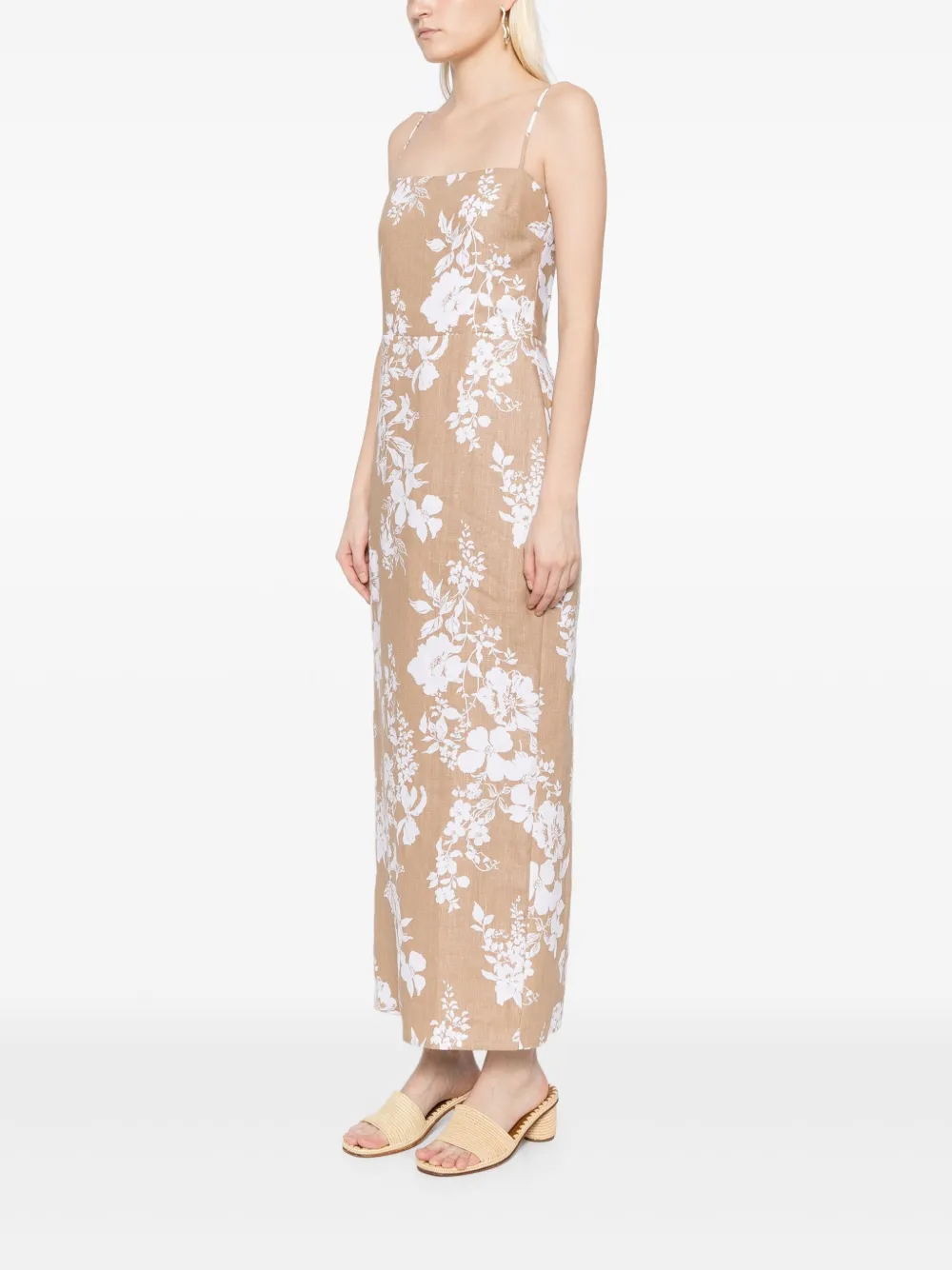 Reformation Frankie linnen jurk Beige