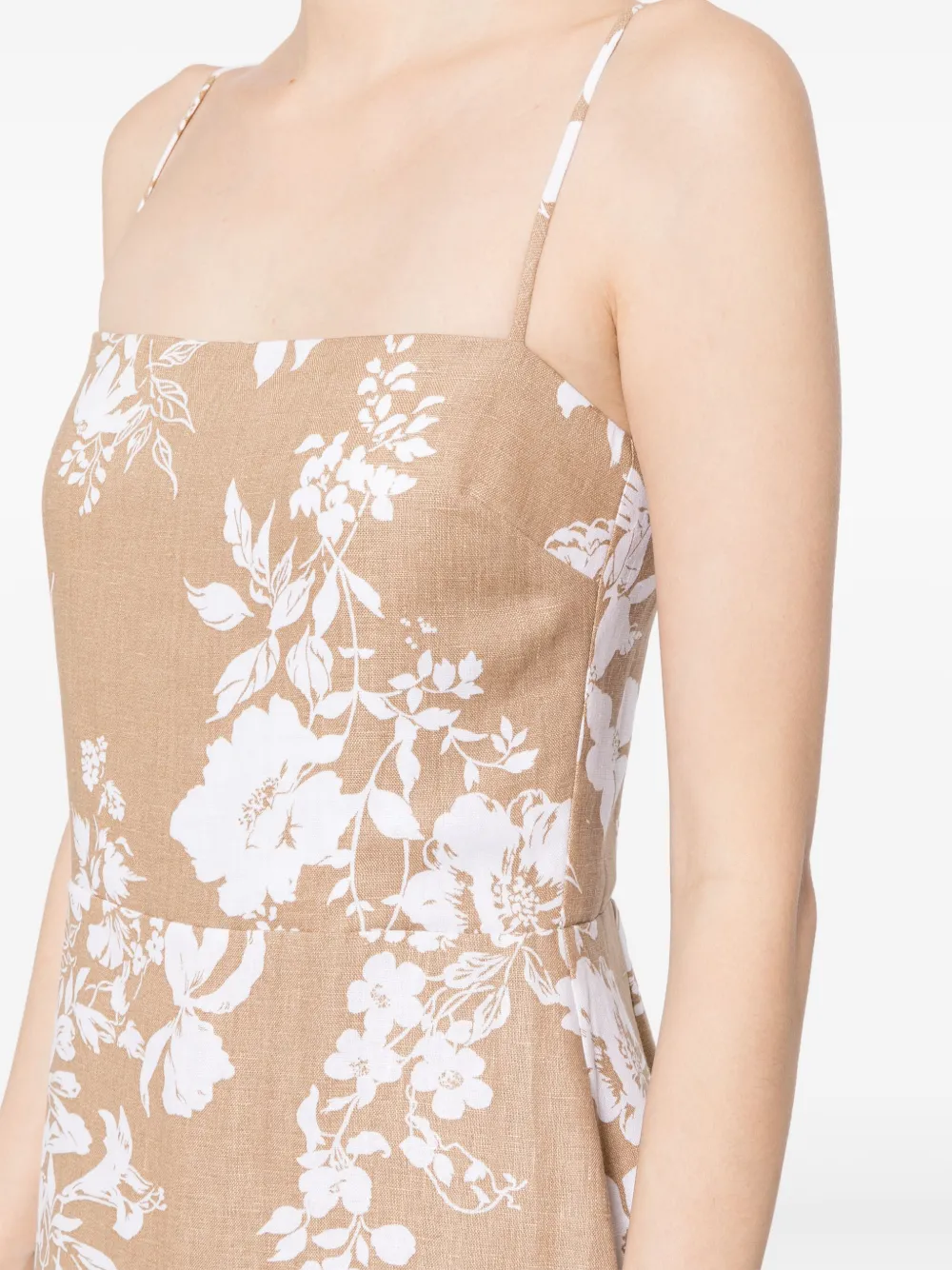 Reformation Frankie linnen jurk Beige