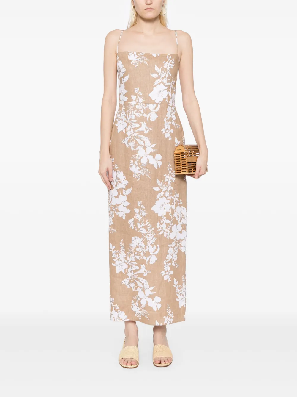 Reformation Frankie linnen jurk Beige