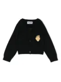 Moschino Kids logo-patch cardigan - Black