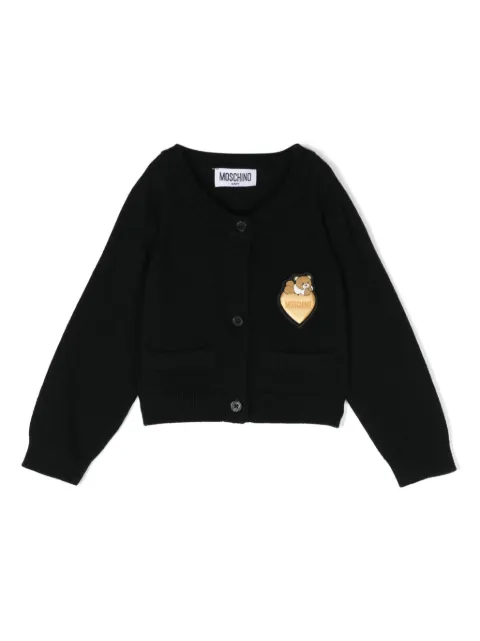 Moschino Kids logo-patch cardigan