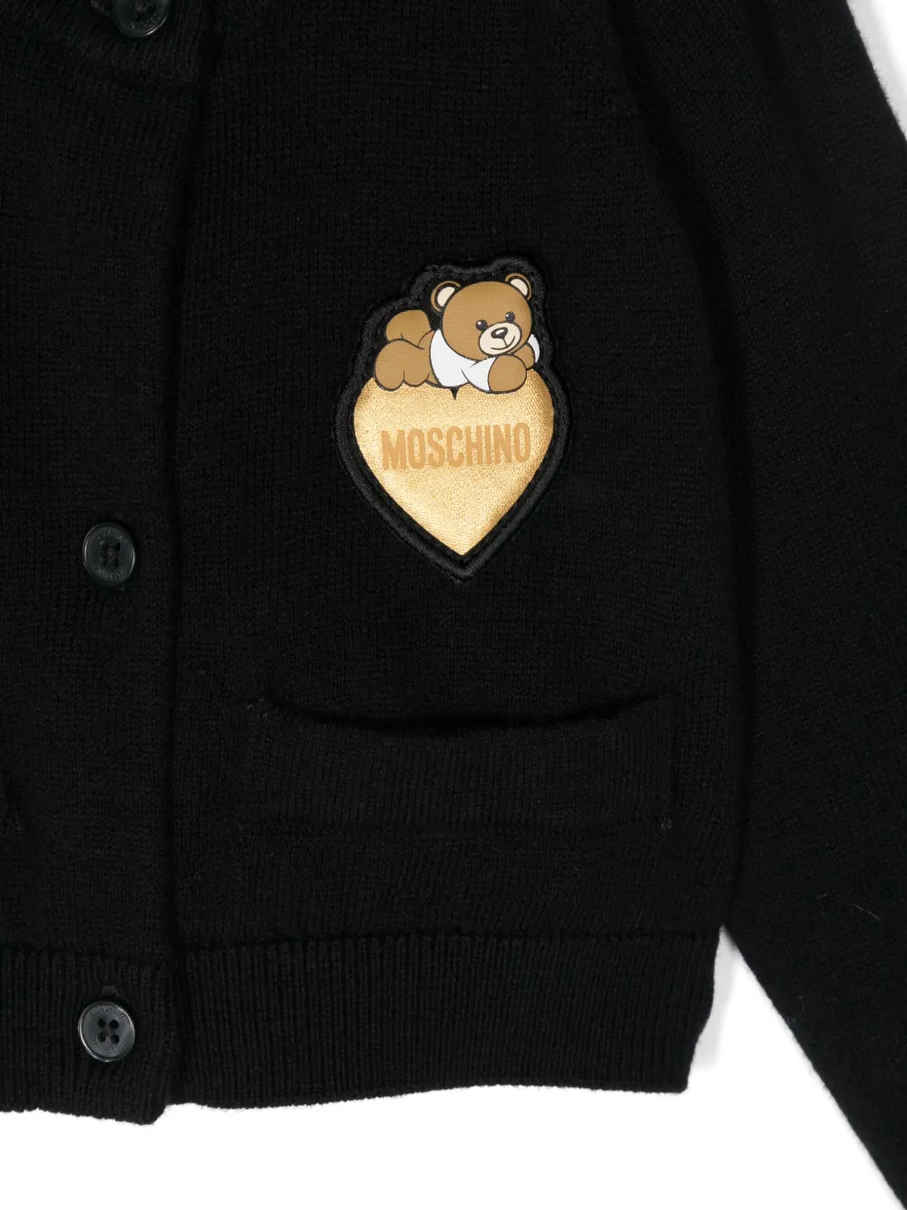 Moschino Kids Vest met logopatch Zwart
