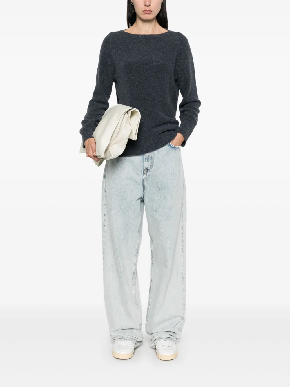 Vince teddy boat neck sweater on sale