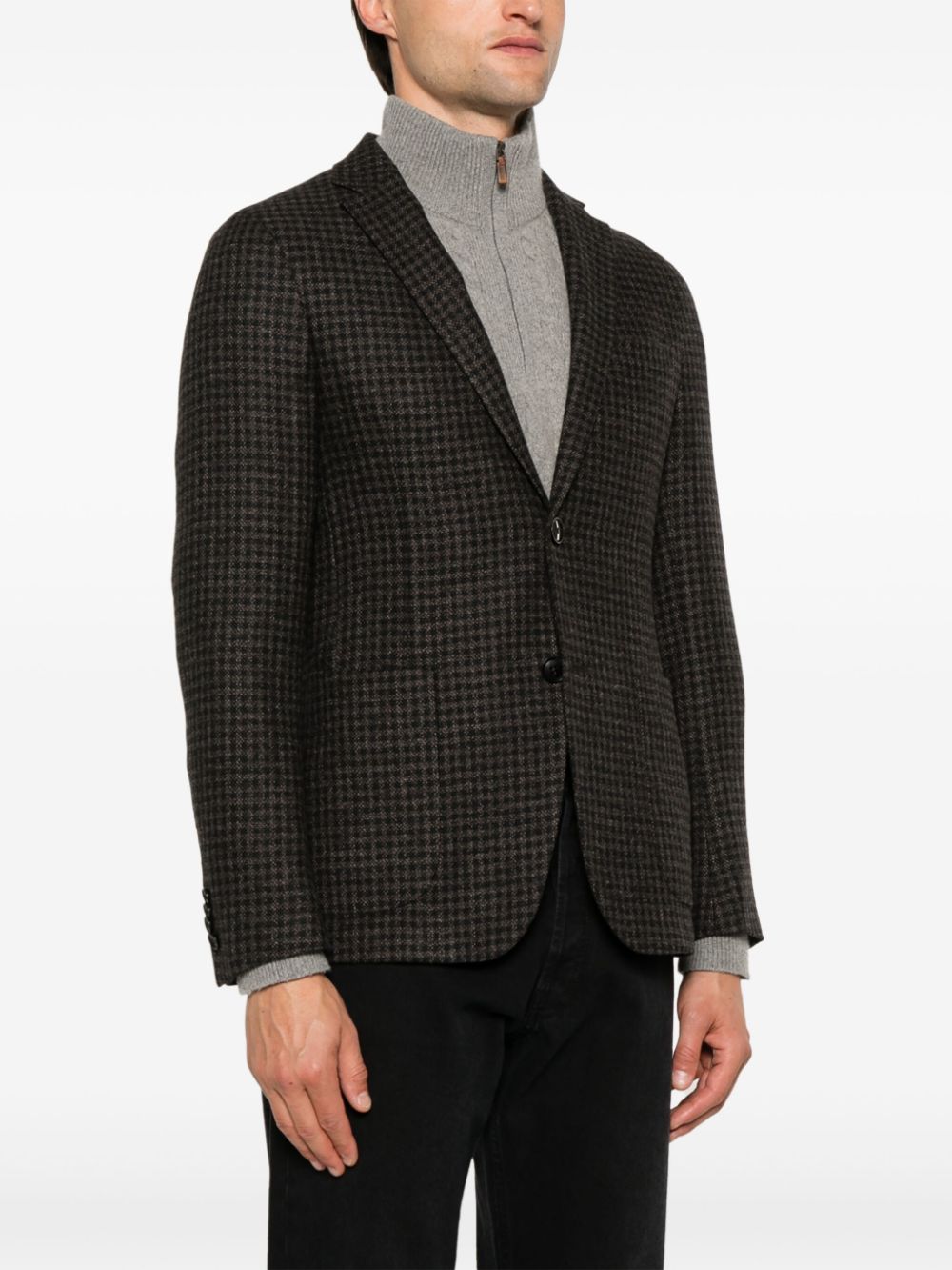 ZEGNA HOUNDSTOOTH-PATTERN BLAZER 